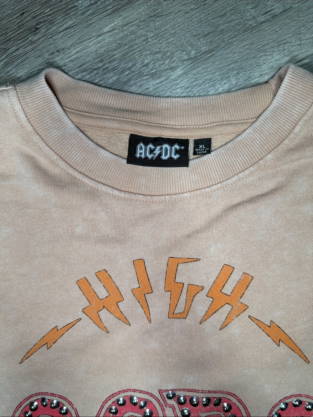 AC/DC Blush Pink 'High Voltage' Crewneck Sweatshirt - Picture 2 of 5